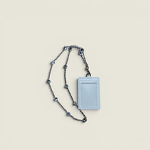 Women Matelassé Nappa Leather Badge Holder - Bianco