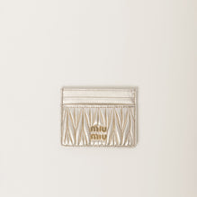 Matelassé nappa leather card holder