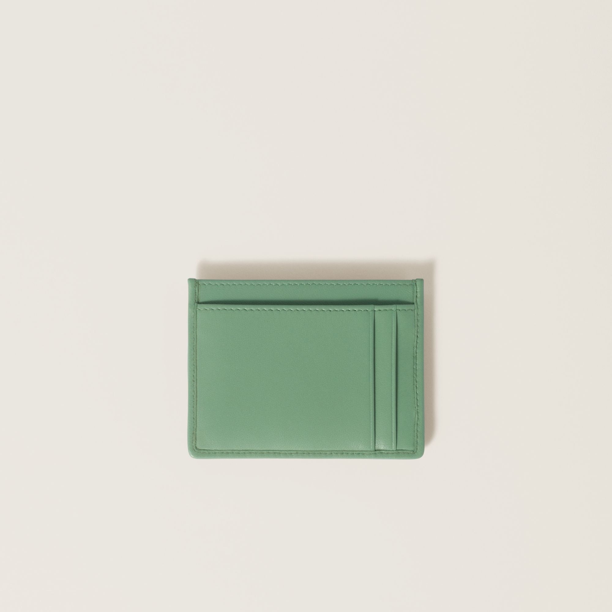 Women Matelassé Nappa Leather Card Holder - Acquamarina