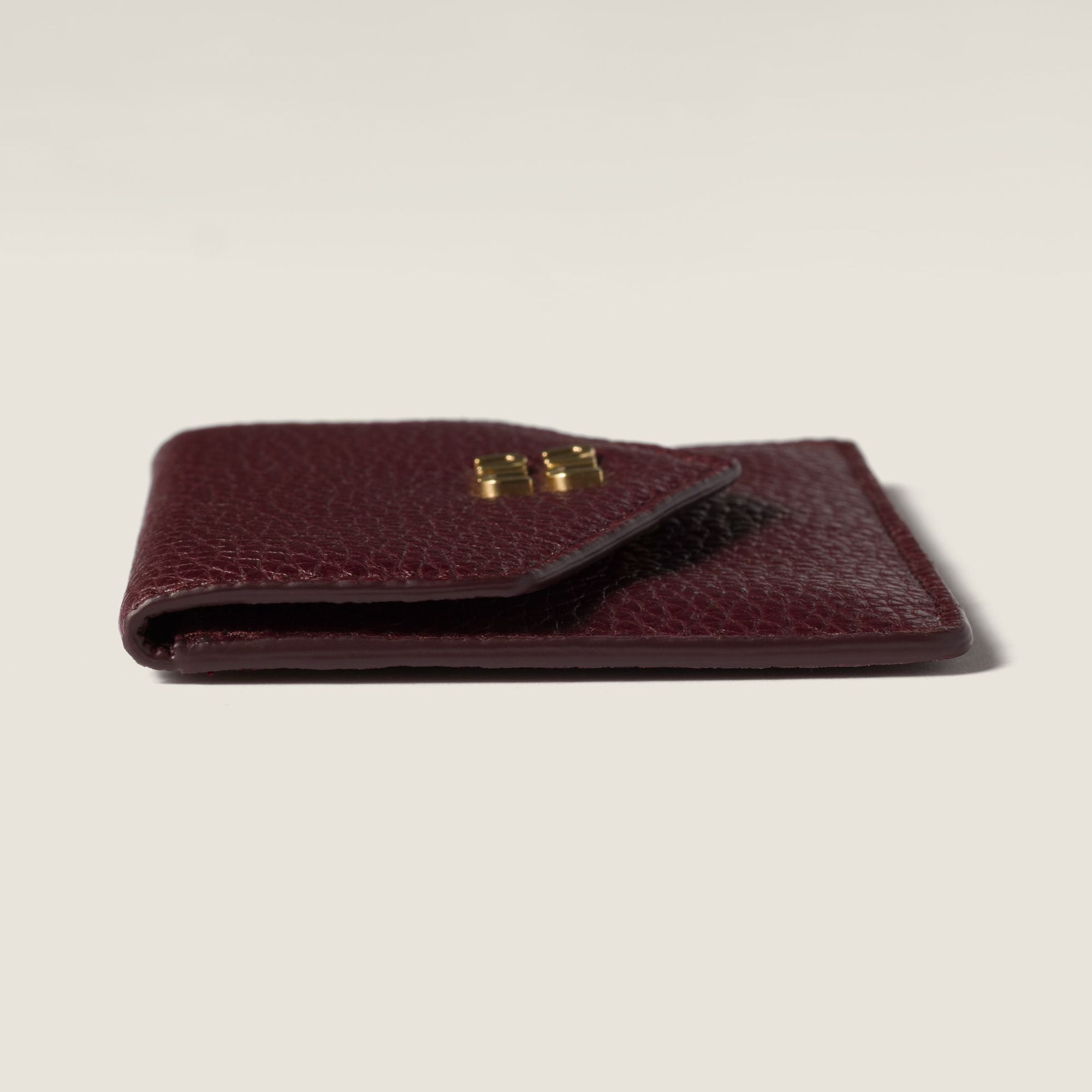 Women Leather Card Holder - Bordeaux
