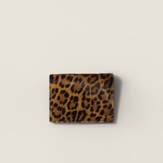 Printed leather envelope card holder