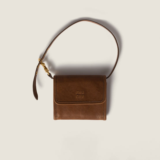 Women Nappa Leather Wallet With Shoulder Strap - Rovere
