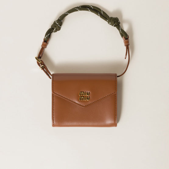 Women Leather Shoulder Wallet - Cognac+bosco