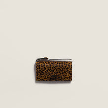 Calf hair leather wallet with strap