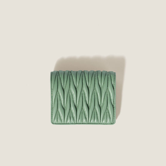 Small matelassé nappa leather wallet