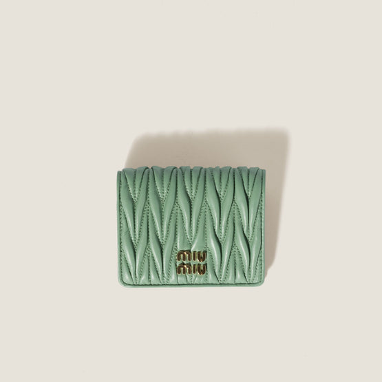 Small matelassé nappa leather wallet