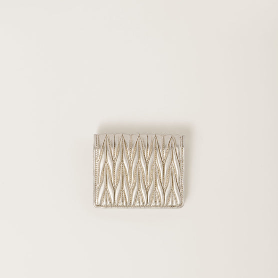 Small matelassé nappa leather wallet