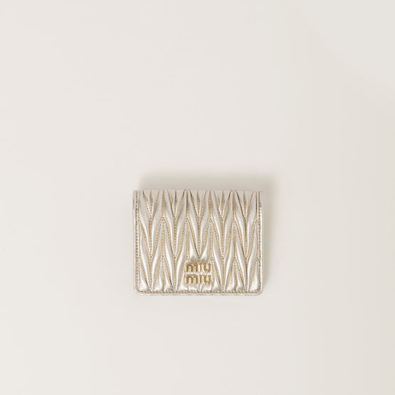 Small matelassé nappa leather wallet