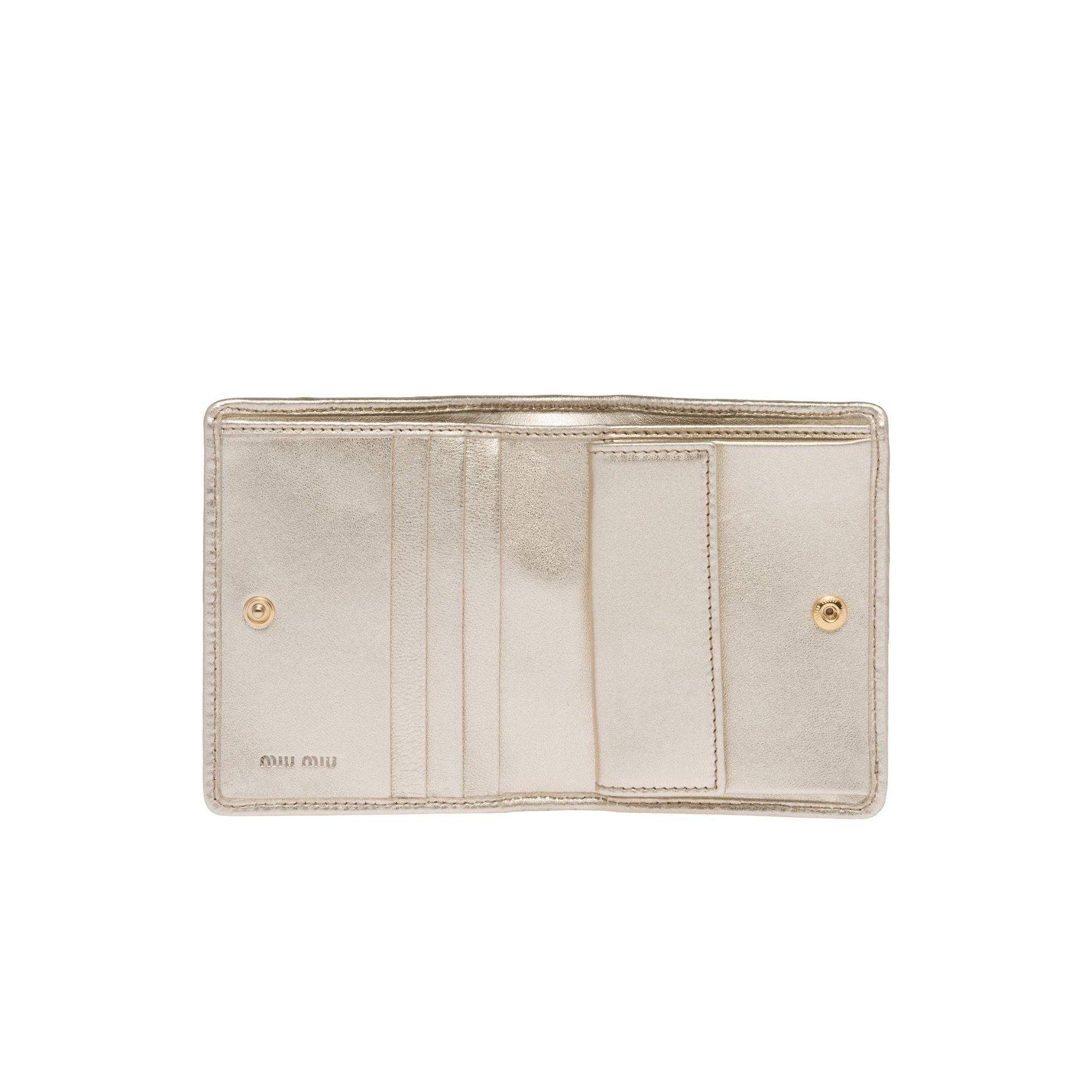 Women Small Matelassé Nappa Leather Wallet - Pirite