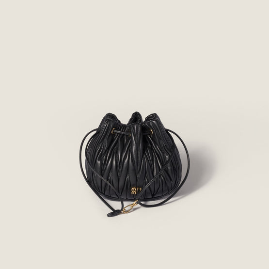 Women Matelassé Nappa Leather Pouch - Nero