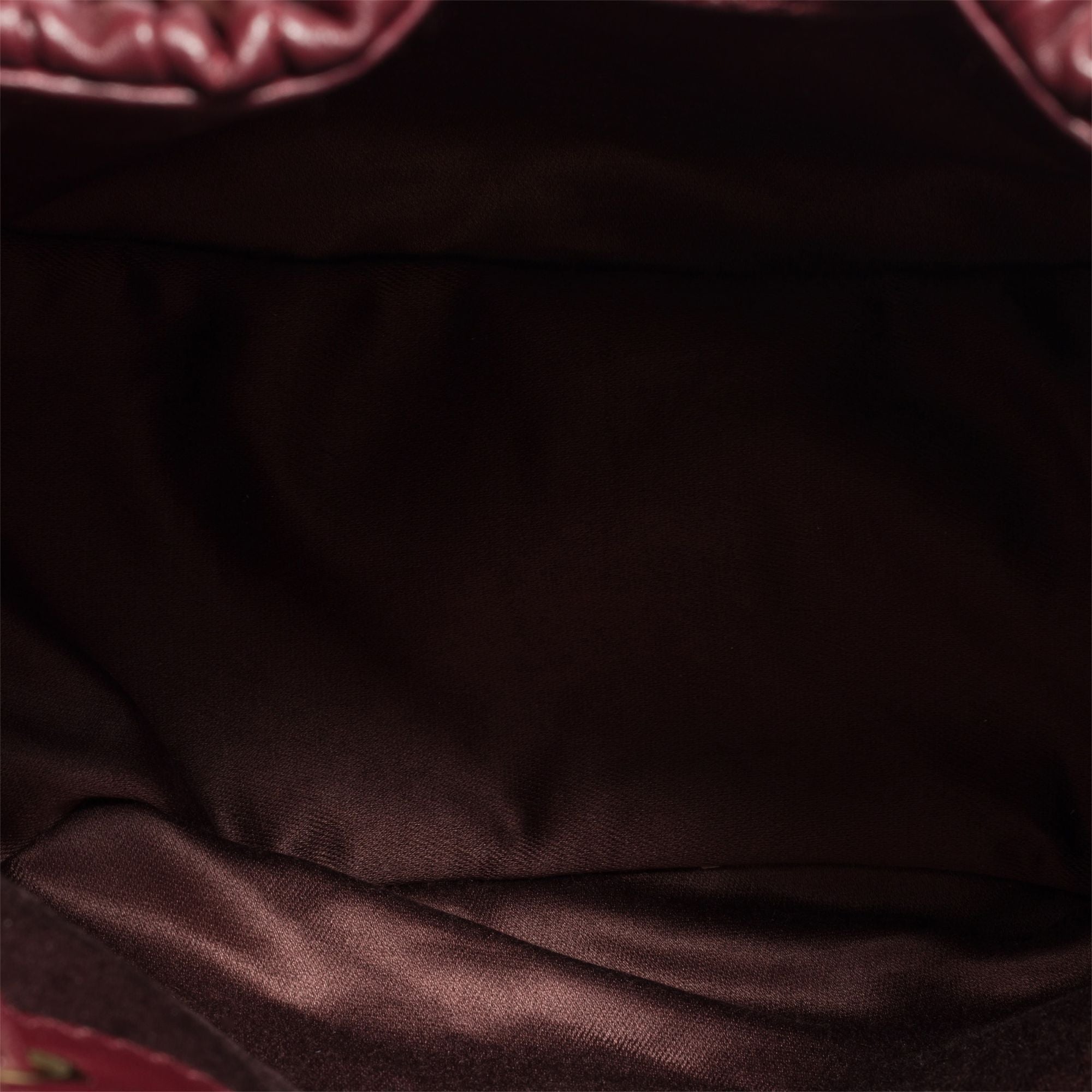 Women Matelassé Nappa Leather Pouch - Bordeaux