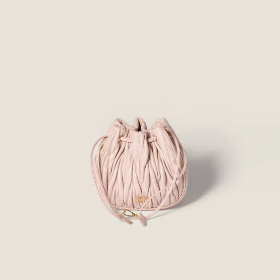 Women Matelassé Nappa Leather Pouch - Cipria