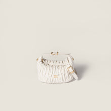 Women Matelassé Nappa Leather Pouch - Bianco