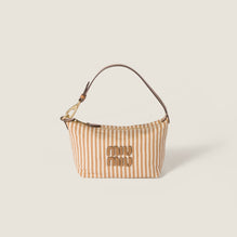 Jacquard fabric pouch with logo