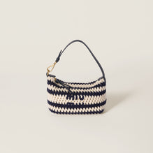 Women Crochet Pouch - Blu+bianco