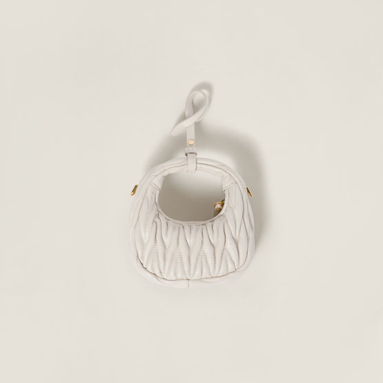 Women Wander Matelassé Nappa Leather Micro Hobo Bag - Bianco