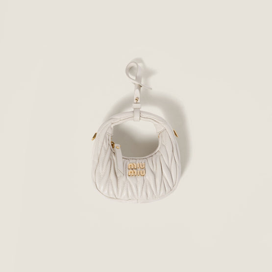 Women Wander Matelassé Nappa Leather Micro Hobo Bag - Bianco