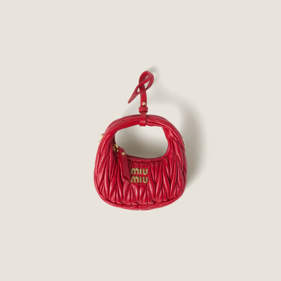 Women Wander Matelassé Nappa Leather Micro Hobo Bag - Rosso