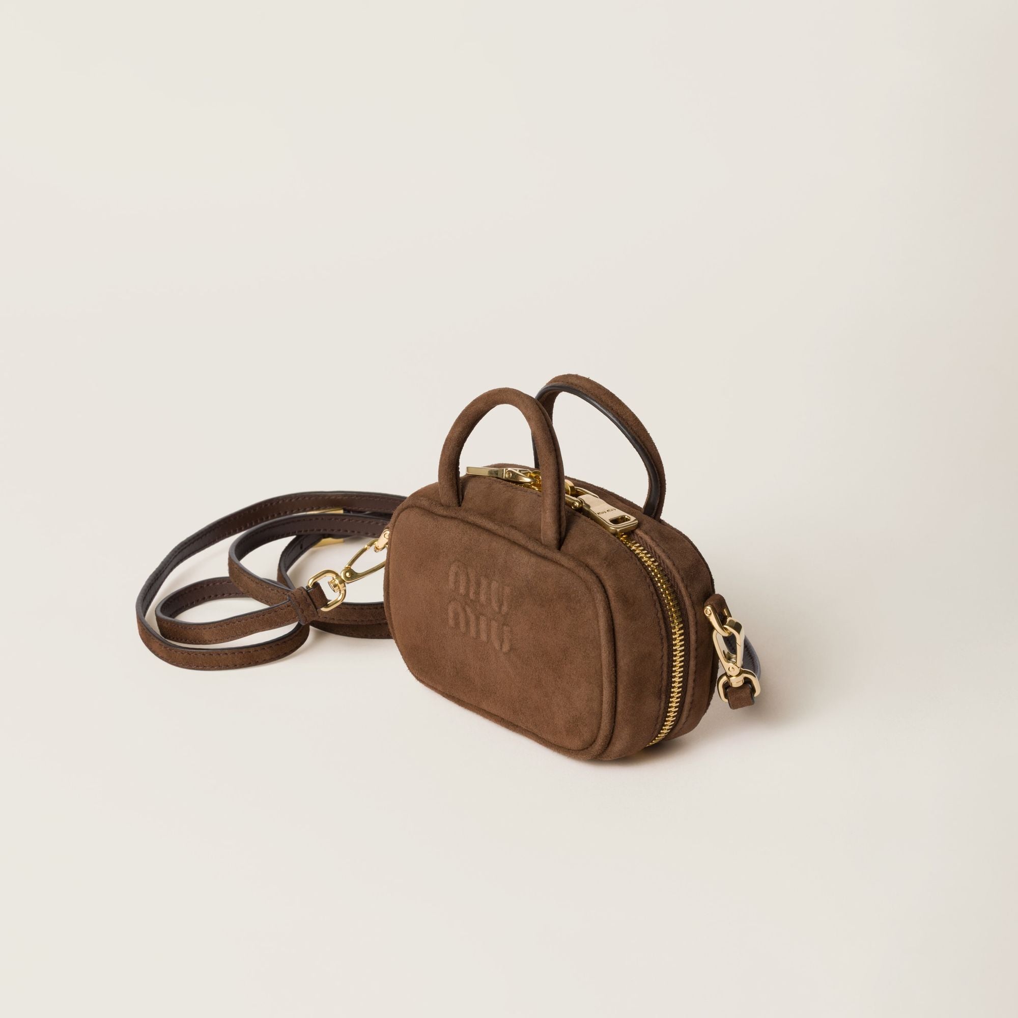 Women Beau Suede Micro-bag - Cacao