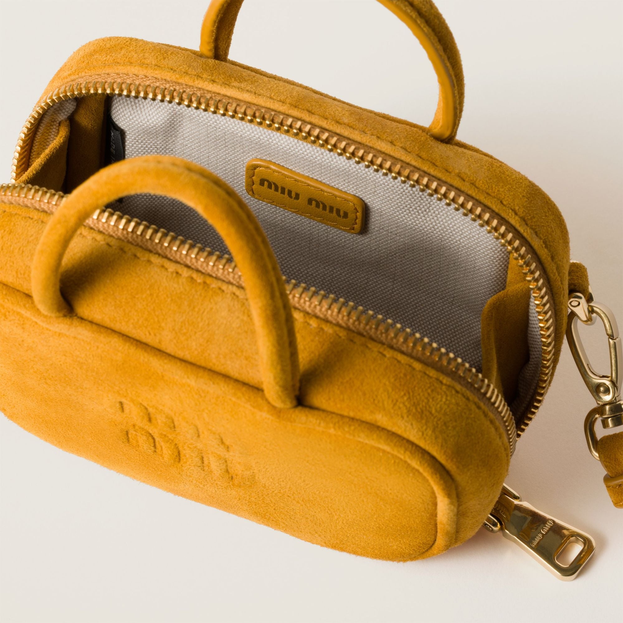 Women Beau Suede Micro-bag - Whisky