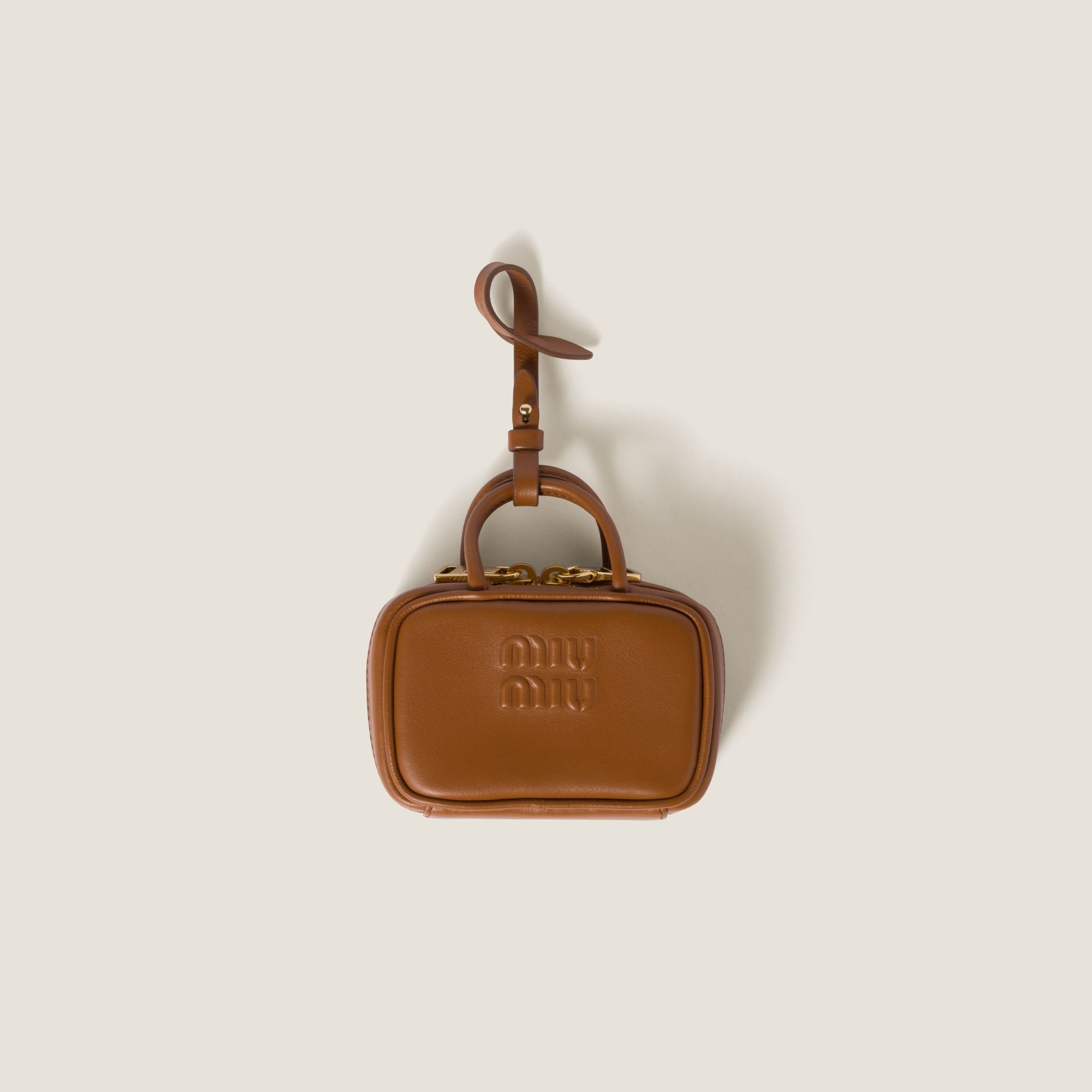 Women Beau Leather Micro-bag - Cognac