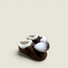 Suede and shearling mules