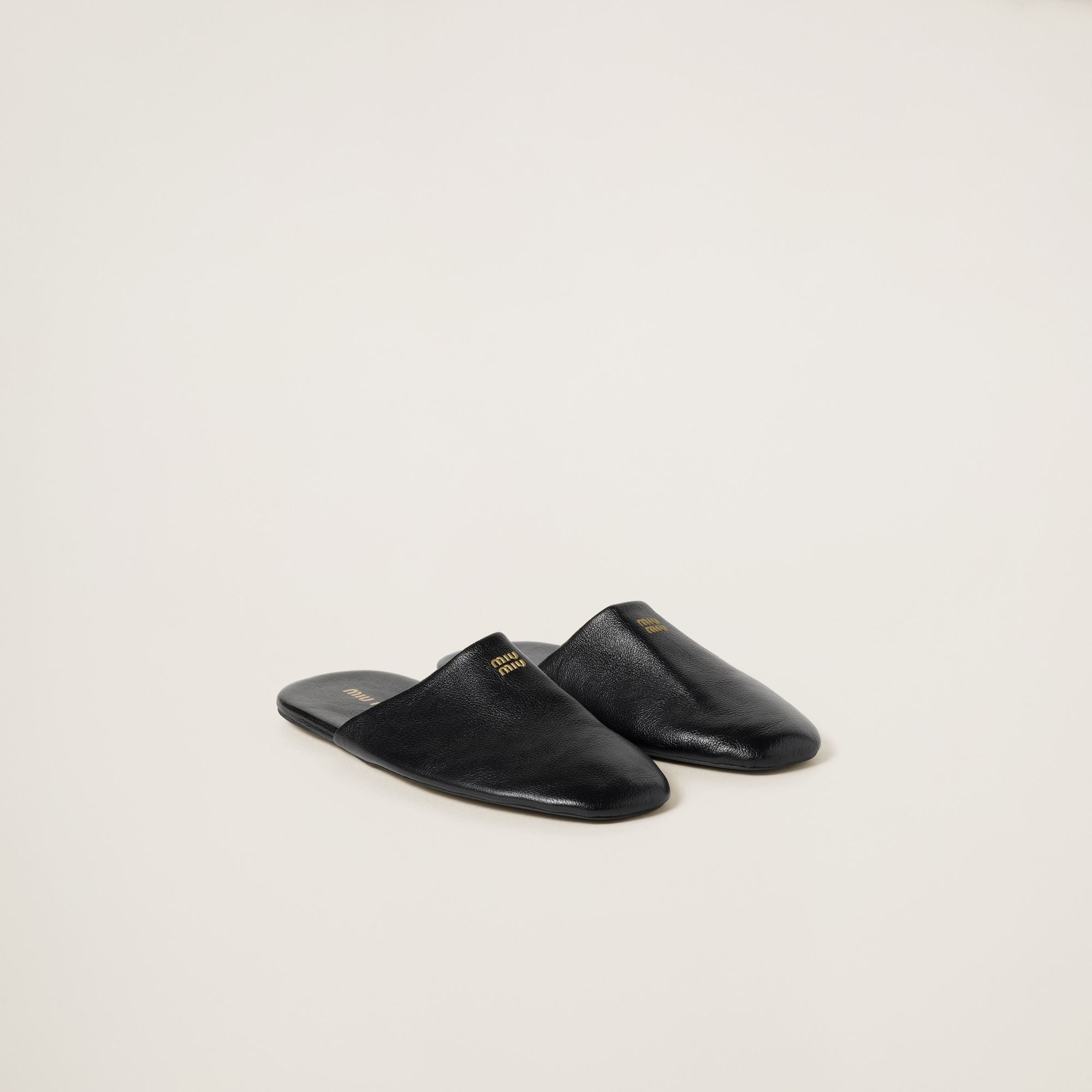 Women Leather Slippers - Nero