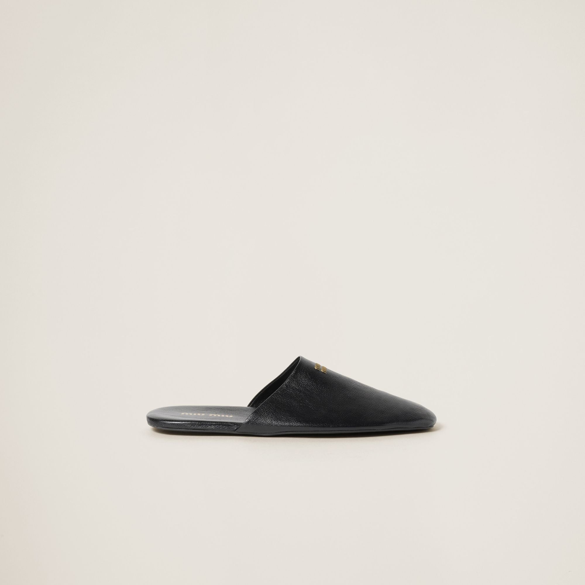 Women Leather Slippers - Nero