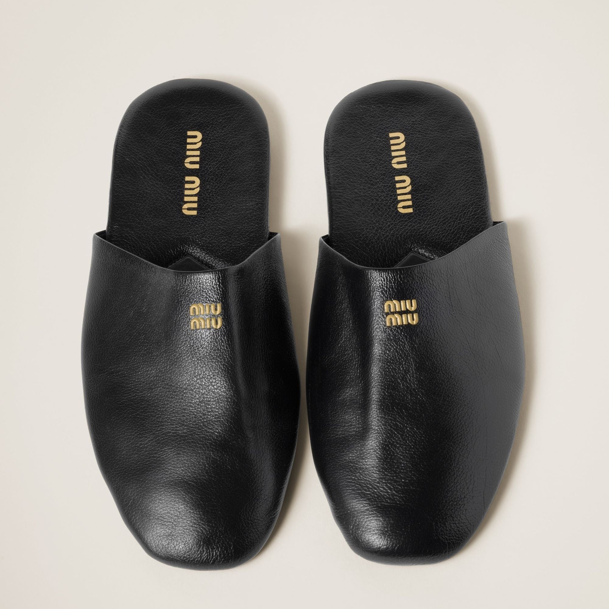 Women Leather Slippers - Nero