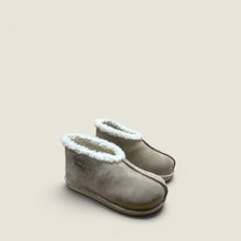 Suede and shearling slip-on booties