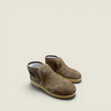 Suede and shearling slip-on booties