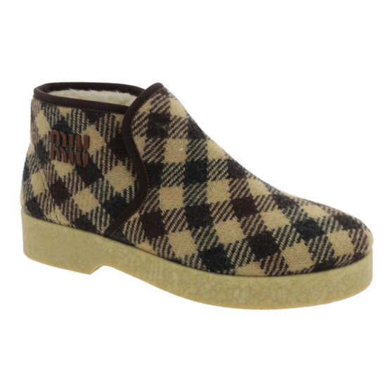 Women Wool And Shearling Slip-on Booties - Cammello+blu