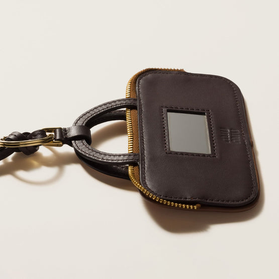 Women Arcadie Leather Trick Keyring - Cognac
