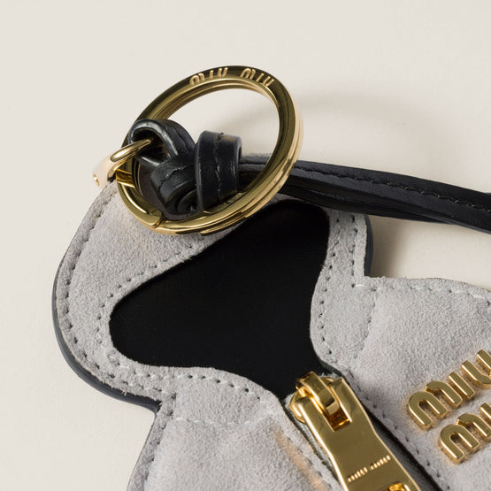 Women Trick Leather Keyring - Grigio