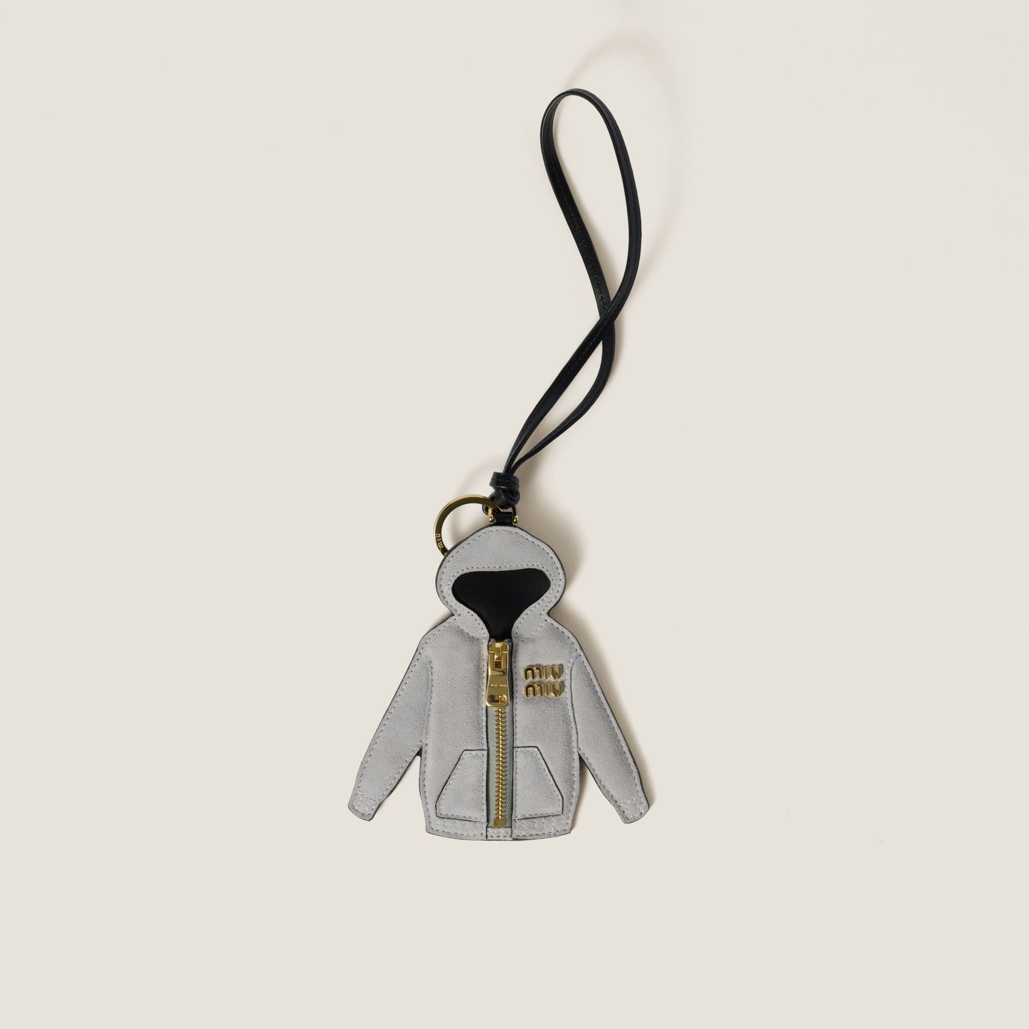 Women Trick Leather Keyring - Grigio