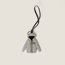 Women Trick Leather Keyring - Grigio