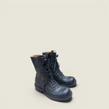 Leather laced booties