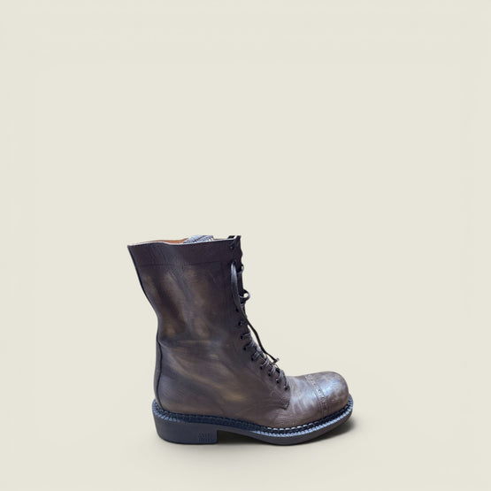 Leather laced booties