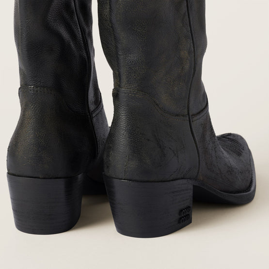 Women Leather Boots - Nero