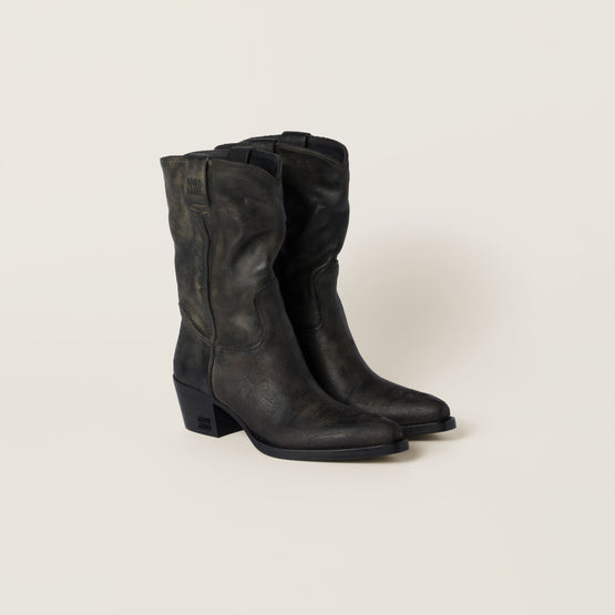 Women Leather Boots - Nero