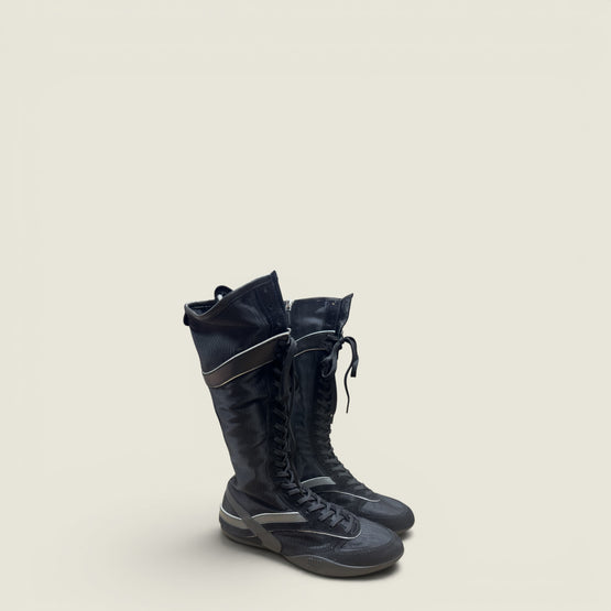 Gymnasium technical fabric and suede boxeur boots