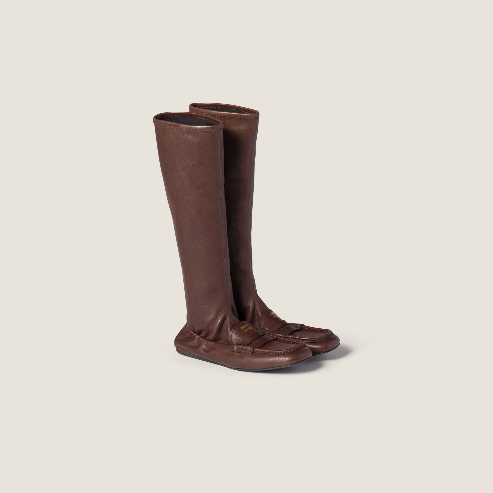Women Ruches Nappa Leather Boots - Radica
