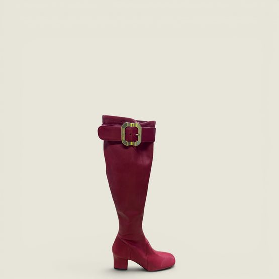 Nappa leather boots with buckle