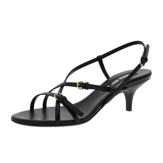 Patent leather sandals with buckles