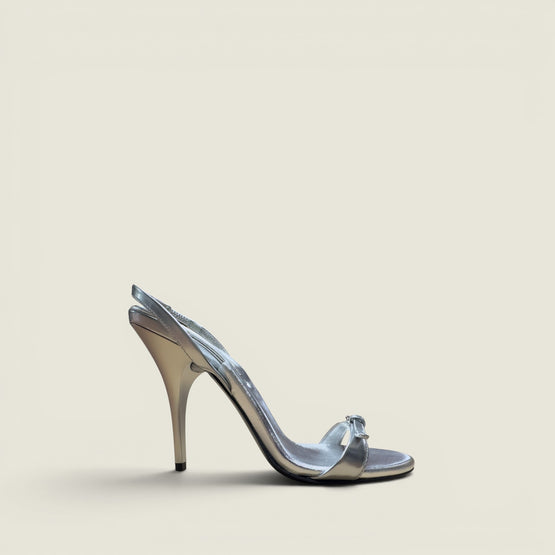 Metallic leather sandals