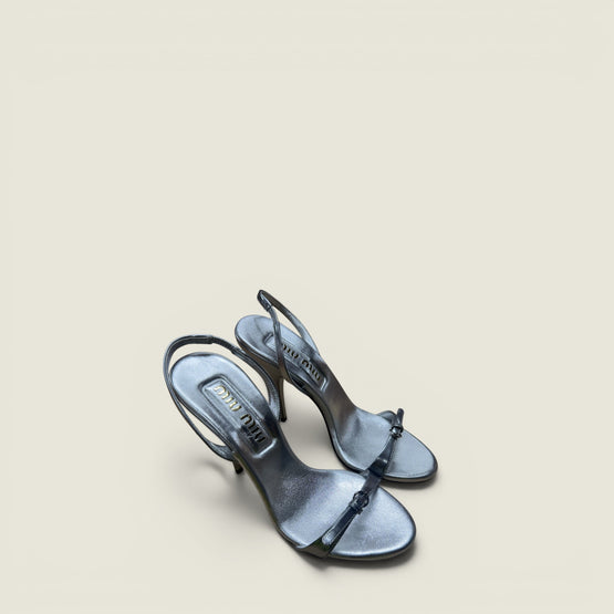 Metallic leather sandals