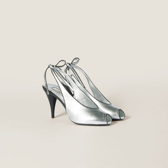 Mordoré nappa leather slingbacks