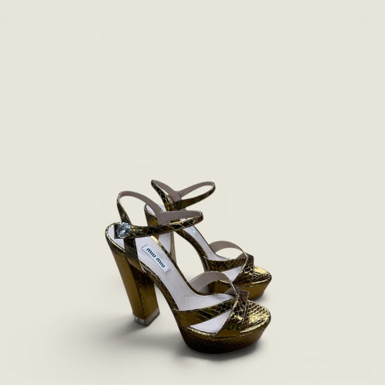 Women Platform Sandals With Jewel Detail - Oro Vecchio