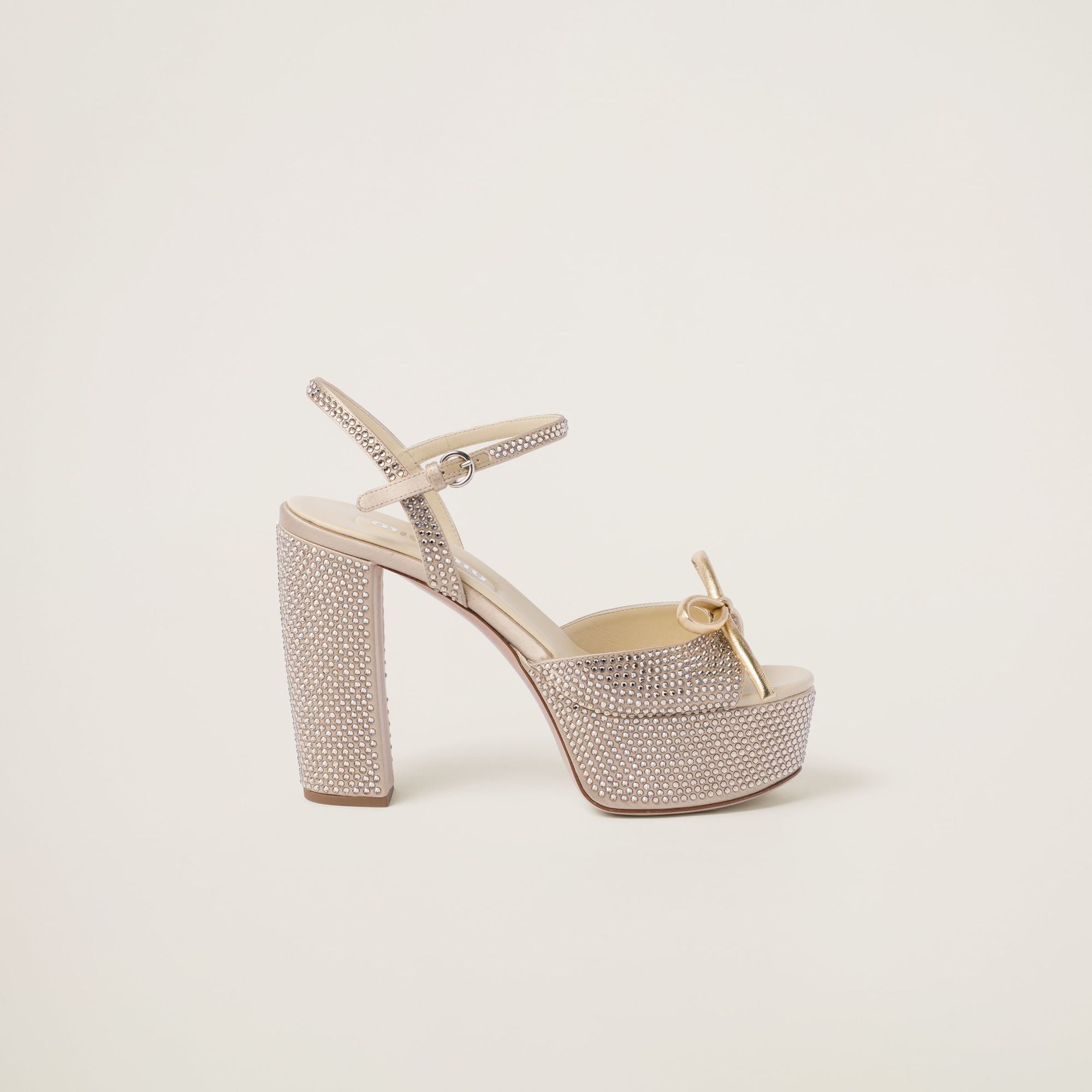 Women Satin Platform Sandals - Sabbia