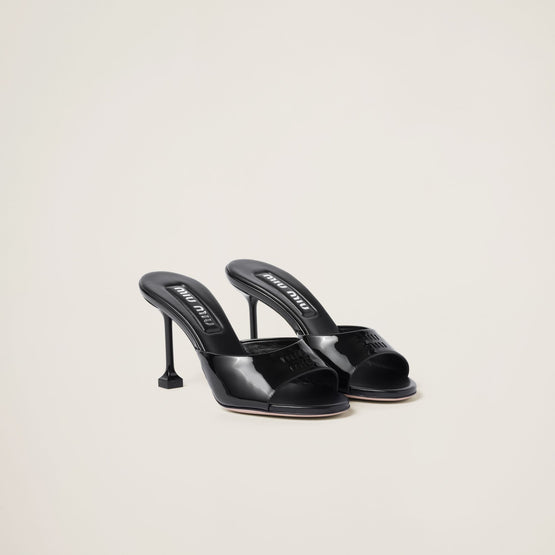 Patent leather mules